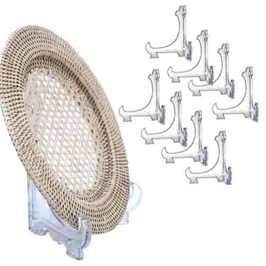 Imagem de Kit  8 Peças Suporte P/ Pratos Acrílico Transparente 15cm