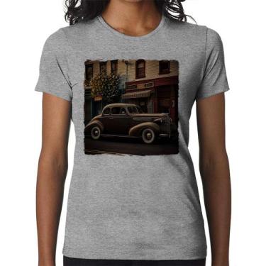 Imagem de Baby Look Carro antigo na cidade - Foca na Moda, Cinza, GG