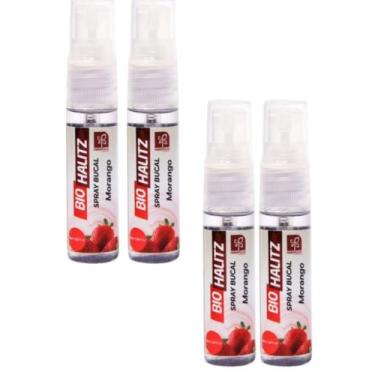 Imagem de ARROMATIZANTE  BUCAL MORANGO BIO HALITZ SPRAY 18ml  NATUFLORES  Kit 4u