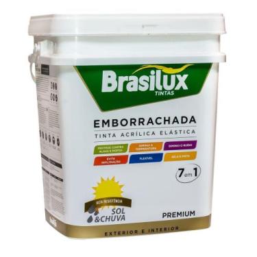 Imagem de Tinta emborrachada branco neve fosca 18 lts brasilux