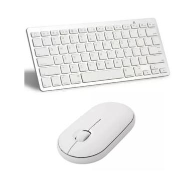 Imagem de Teclado e Mouse Bluetooth Sem Fio Para Tablet Amazon Fire HD 10 2021 -