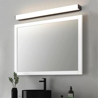 Imagem de IP44 Luz de espelho de penteadeira impermeável LED retangular lâmpada de parede iluminação interior maquiagem banheiro lâmpadas de parede de alumínio longo 80 cm 16W luzes de armário para vestiário,