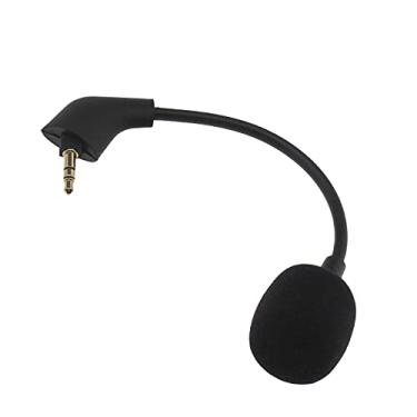Imagem de Micro Traders Microfone de substituição de 3,5 mm, 16 cm, redução de ruído, removível, compatível com fone de ouvido Kingston Hyper X Cloud II Cloud X Cloud Pro Silver para jogos preto
