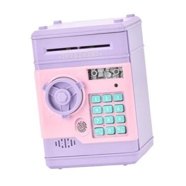 Imagem de Esquirla Cofrinho eletrônico, caixa de economia, brinquedo educacional, aprendizagem precoce, economizador de dinheiro, máquina atm, banco de dinheiro, Roxo Rosa