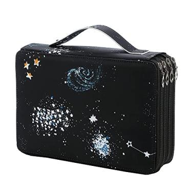 Imagem de Lbxgap Estojo organizador portátil colorido com 200 compartimentos com estampa para lápis de aquarela Prismacolor, lápis de cor Crayola, lápis Marco