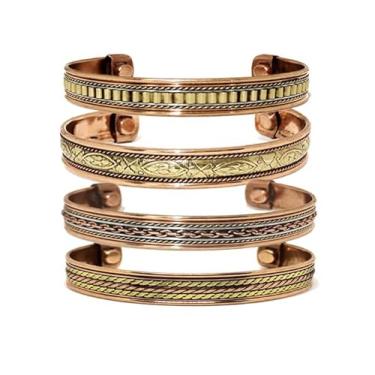 Imagem de Sawcart Pulseira de cobre magnética para terapia de cobre puro eficaz e alívio natural para mulheres e homens, Medium, Cobre, Sem Pedra Preciosa
