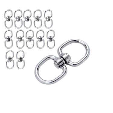 Imagem de 12 Destorcedor Mosquetão 25mm Aço Inox Cavalo Cão Corda Corrente - Vet