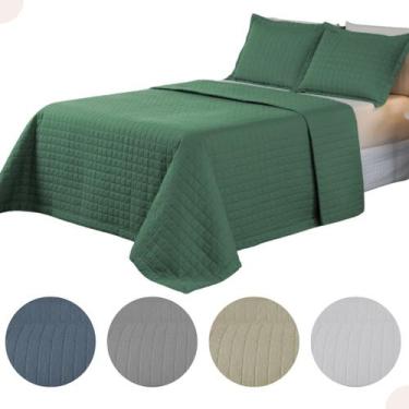 Imagem de Cobre Leito Colchão Casal Padrão Matelado Percal 300 Fios - Valle Enxo