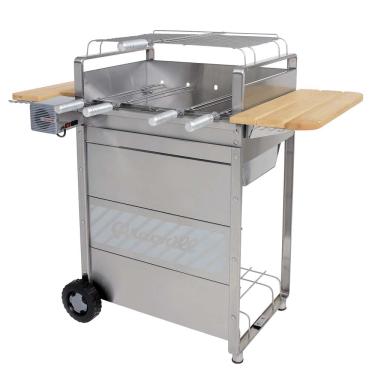 Imagem de Churrasqueira Giragrill Garden 2300BV Premium c/ Sistema Giratório, Grelha Auxiliar e 5 Espetos - Prata