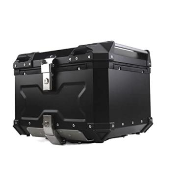 Imagem de Mala de viagem para motocicleta, caixa superior de motocicleta 45L, caixa traseira de alumínio, caixa de ferramentas de armazenamento de capacete, acessórios universais, à prova d'água, capa superior