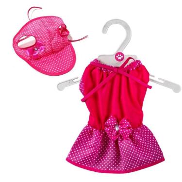 Imagem de Kit Boné E Vestido De Verão - Rosa Poa  P