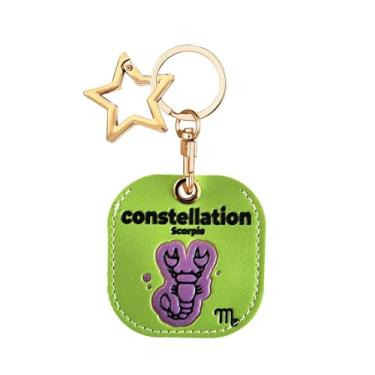 Imagem de Capa de couro para chaveiro AirTag, capa protetora fofa para Apple Air Tag com chaveiro estrela, antiarranhões, localizador oculto, rastreador GPS para chaves, bolsa, animais de estimação, mochila