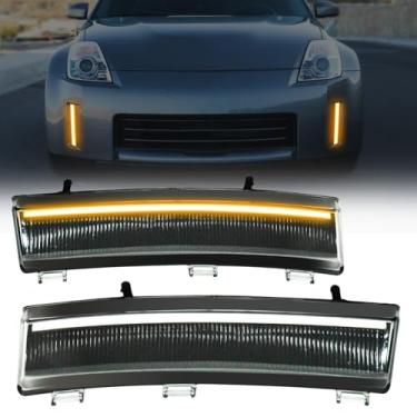 Imagem de SINYATO INDUST Luzes de LED para Nissan 350Z LCI 2006-2009, refletor de para-choque dianteiro com DRL e seta, lado esquerdo e direito