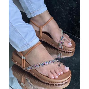 Imagem de papete  feminina sandalia brilho ultra confortavel 045 tendencia verão