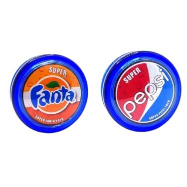 Imagem de 2 Ioiôs Profissionais de Eixo Fixo Refrigerantes - Original (Yoyo, Io-io) (Fanta Azul/Pepisi Azul)