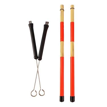 Imagem de Drum Brush Bamboo Stick Set Soft Handle Fácil de Jogar Acessórios de Instrumentos de Percussão para Entusiastas da Bateria