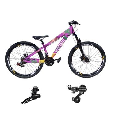 Imagem de Bicicleta 26 VikingX T25 21v Cambios Shimano Dianteiro e Traseiro Pneu 26 Cravudo-Unissex