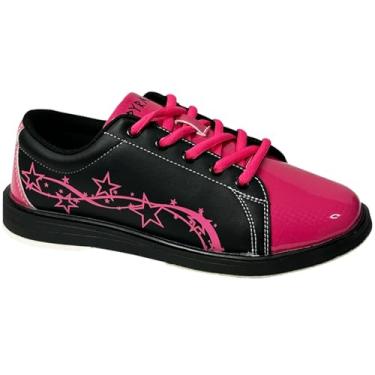 Imagem de Tênis de boliche feminino Pyramid Rise preto/rosa choque, Clássico, Black/Hot Pink, 6 B(M) US