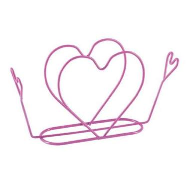 Imagem de Porta Guardanapo de Mesa Rosa Com Detalhe Coração Ref. 3859 - JW SHOP