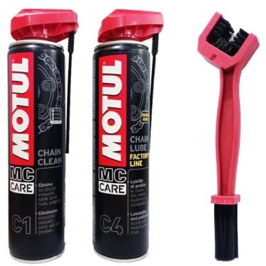 Imagem de SPRAY LUBRIFICANTE DE CORRENTE MOTO - MOTUL - C1 + C4 CHAIN CLEAN - 400 ML MOTO SPEED RACING + ESCOVA DE LIMPEZA