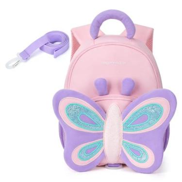 Imagem de Mochila infantil Mommore Butterfly Girls 2-4 resistente à água