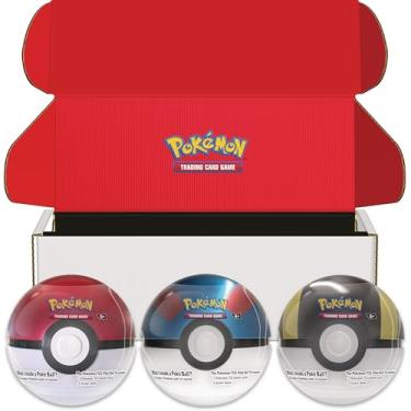 Imagem de Pokémon TCG: Poké Ball Tin 3-Pack Bundle 2024- Poké Ball, Great Ball, Ultra Ball. AMAZON EXCLUSIVE (Includes 9 Scarlet & Violet Booster Packs + Stickers)