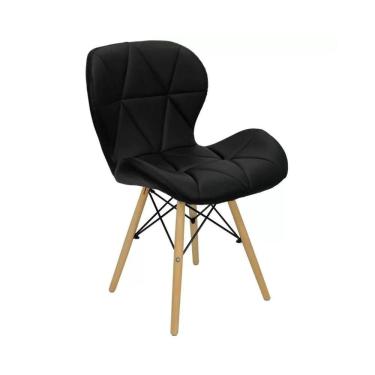 Imagem de Cadeira Estofada Eiffel Slim Wood Pés de Madeira