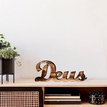 Imagem de Palavra Decorativa Deus Bronze - Inove Papéis de Parede