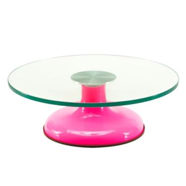 Imagem de Bailarina De Vidro Giratória Rosa 30cm Com Rolamento Duplo Profissional Udlandia