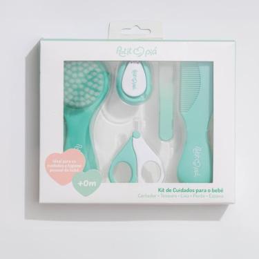 Imagem de Kit Cuidados Higiene Do Bebê Petit Piá 5 Peças Verde 0m+
