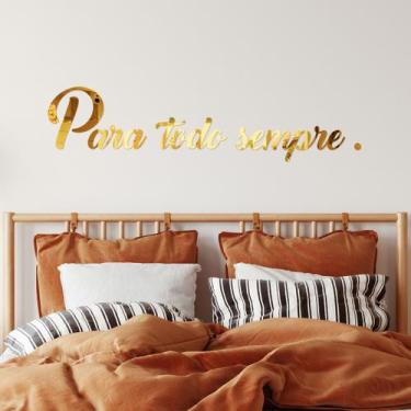 Imagem de Espelho Decorativo Para Todo Sempre Dourado - Inove Papéis de Parede