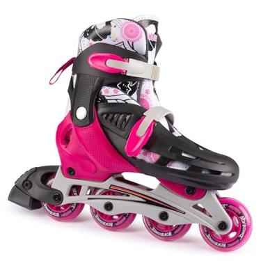 Imagem de New Bounce Patins em linha ajustáveis para crianças, patins de 4 rodas, rosa, médio, 2-6 EUA (EUR 36-39)