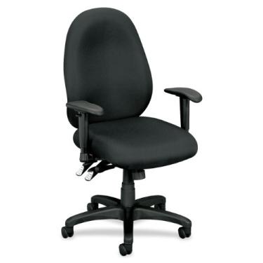 Imagem de Cadeira de trabalho Basyx VL600 Series de alto desempenho com encosto alto, carvão