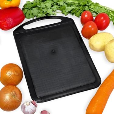 Imagem de Tábua de Corte Plástica Média para Carnes e Vegetais Preta com Amaciador Embutido
