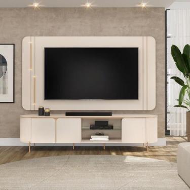 Imagem de Bancada e Painel para TV até 75 Polegadas 3 Portas Ariana Off White- M