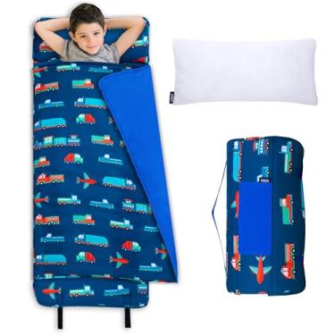 Imagem de Wildkin Original Nap Mat with Pillow for Toddler Boys & Girls, Measures 50 x 20 x 1.5 Inches Nap Mat for Kids, Ideal for Daycare & Preschool, Mom's Choice Award Winner, BPA-Free (Transportation)