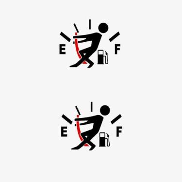 Imagem de 2 Adesivos Ponteiro de Gasolina 15 cm x 12 cm - Preto - Jhow Adesivos
