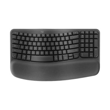 Imagem de Teclado sem Fio Logitech Wave Keys Padrão US Ergonômico Bluetooth Logi Bolt - Grafite - 920-012281-Unissex