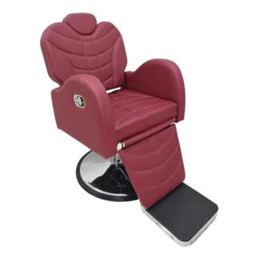 Imagem de Poltrona Cadeira Reclinável Hidráulico Redondo Estofado Bordo - moveis