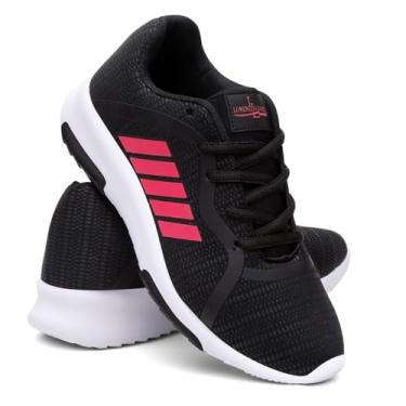 Imagem de Tenis Feminino Sport Academia Estilo e Conforto - Preto/Rosa - 34