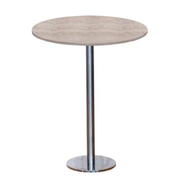 Imagem de Mesa Pisa Beta Bistrô Fratini 107,50cm (a) Disco Redondo Inox Tampo Mdp Redondo Castanheira 80cm (l)