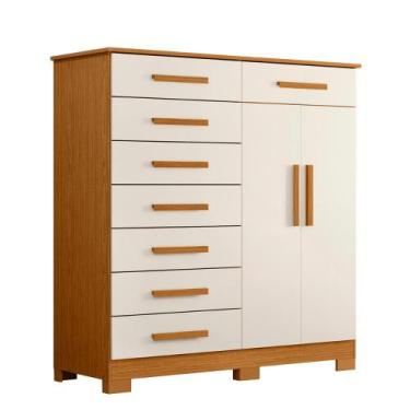 Imagem de Cômoda Quarto Verona com 8 Gavetas e 2 Portas com Cabideiro - Albatroz