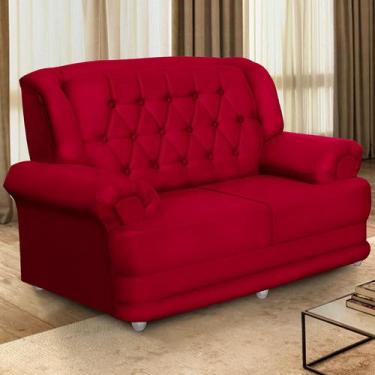 Imagem de Sofá 1,50m 2 Lugares Suede Filadélfia Vermelho - Sofá Casa