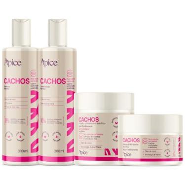 Imagem de Kit Apice Cachos Shampoo + Condicionador + Mascara + Ativador Nova Fra