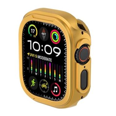 Imagem de GANGANPRO Capa de vidro temperado compatível com Apple Watch Series 10 de 46 mm, cobertura total durável frontal e traseira de policarbonato capa protetora de 360° para iWatch de 46 mm - dourada