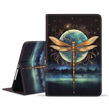 Imagem de FVAENDHIO Capa para Samsung Galaxy Tab S9 FE 5G 10,9 polegadas/Galaxy Tab S9 11 polegadas 2023, suporte ajustável, auto despertar/hibernar, capa de couro inteligente - libélula