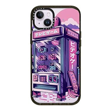 Imagem de CASETiFY Capa Impact para iPhone 14 Plus [4X testada contra quedas de grau militar/proteção contra quedas de 2,5 metros/compatível com Magsafe] - Máquina de venda automática retrô - Preto brilhante