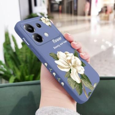 Imagem de Capa de silicone com estampa de flores para Xiaomi Poco F7 X7 X6 F6 M6 M5 M5S F5 X5 F4 X4 M4 F3 M3 X3 Pro Ultra 4G 5G GT, azul claro, para Poco X6