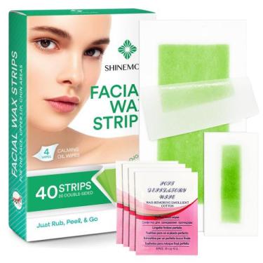 Imagem de Tiras de cera facial ShineMore, depilação, todos os tipos de pele