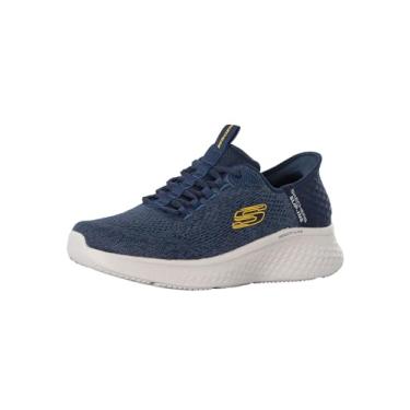 Imagem de Skechers Tênis masculino Skech-lite Pro Primebase Hands Free Slip-in, Azul marinho/limão, 12